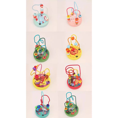 1037 Wooden winding beads children's toys, multi-functional baby cognitive early education toys