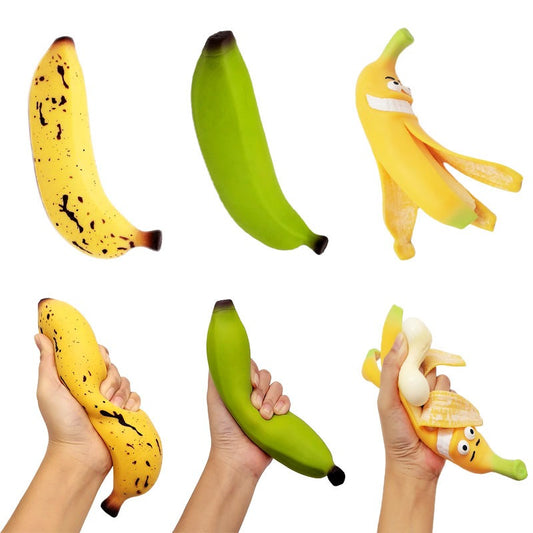 1045 Slow rebound simulation banana pinch toys, venting stress reliever!