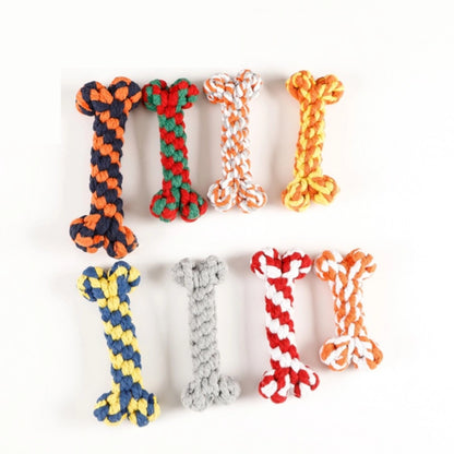 1029 Bone Cotton Rope Pet Toys, Colorful Bone Rope Knot Weaving Dog Toys