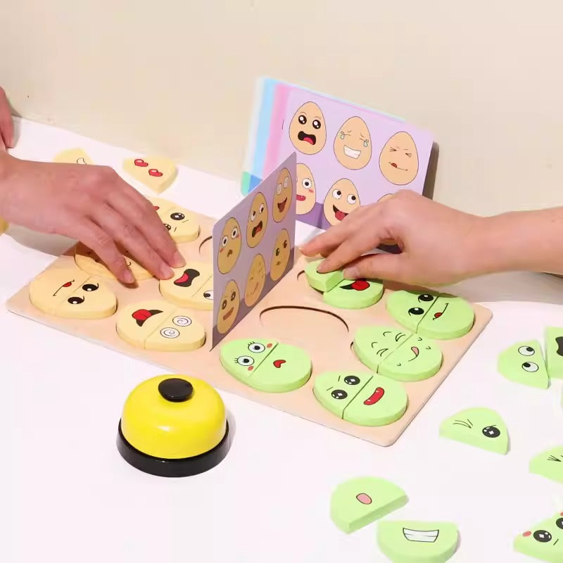 1034 Wooden Children's Early Learning Expression Matching Eggs, Puzzle Matching Toys