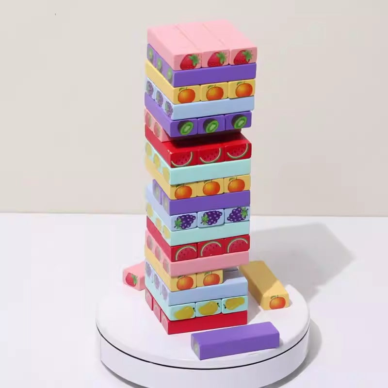 1011 Wooden 51 grain numbers colorful stacking, pumping blocks parent-child interaction puzzle children's toys