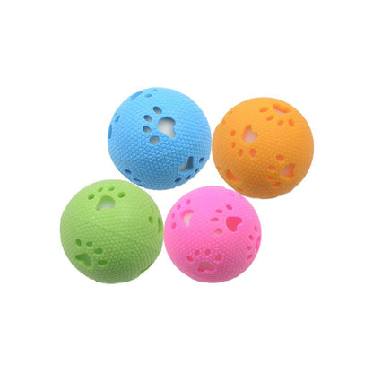 1026 Dog toys, skeleton footprints light-up ball, bite-resistant rubber bouncy ball