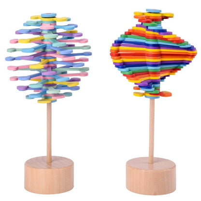 1051 Wooden rotating lollipop toys, creative office stress relieving toys