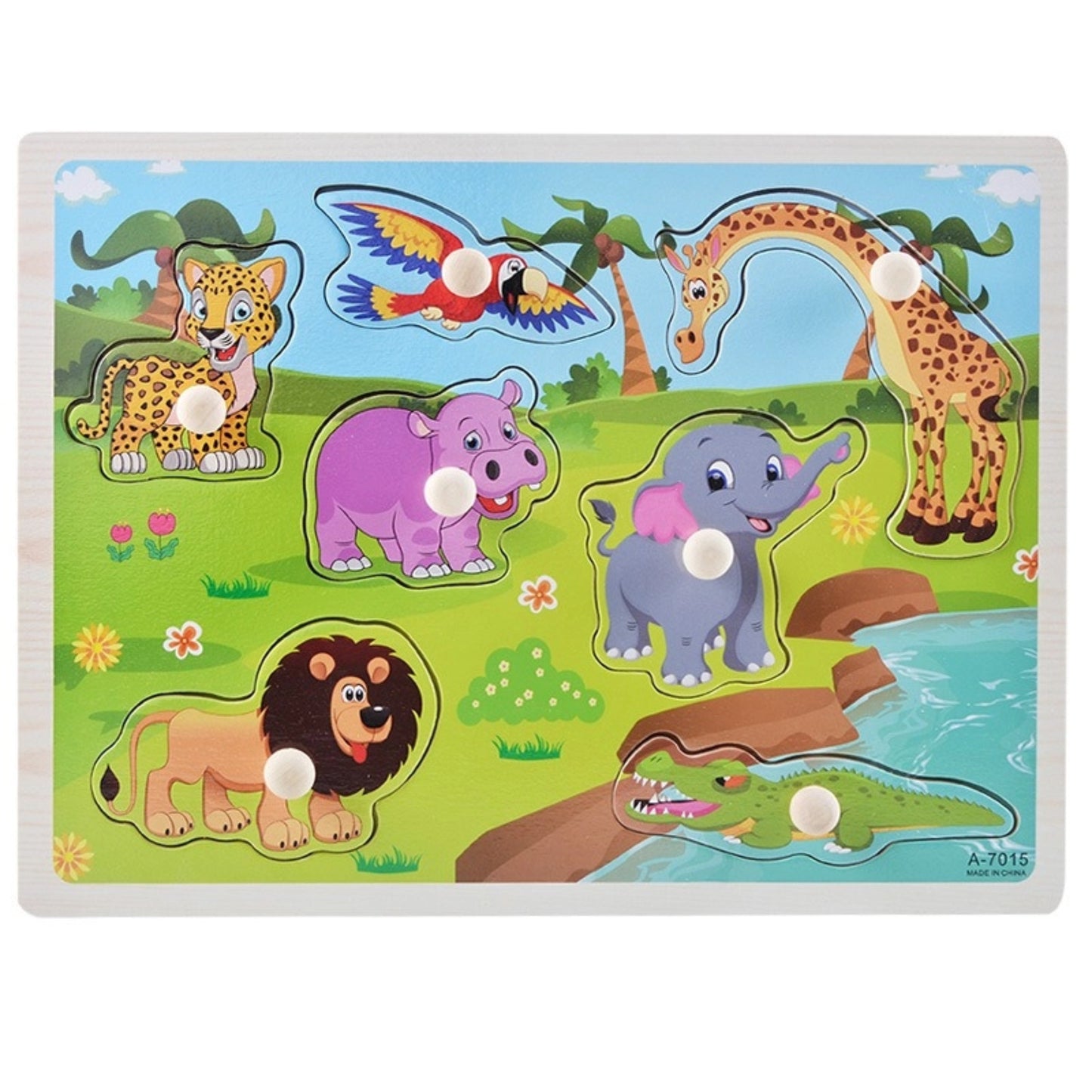 1001 Wooden children's hand grasping board fruit animal three-dimensional puzzle puzzle puzzle block toys