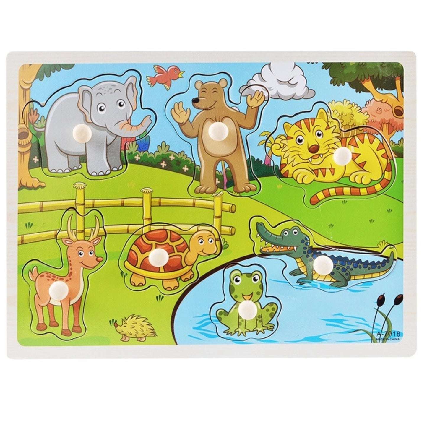 1001 Wooden children's hand grasping board fruit animal three-dimensional puzzle puzzle puzzle block toys