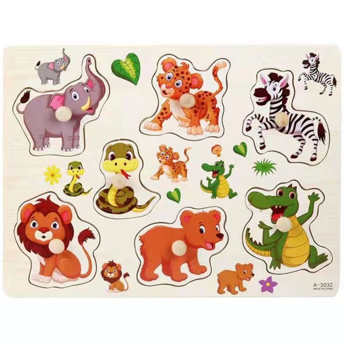 1001 Wooden children's hand grasping board fruit animal three-dimensional puzzle puzzle puzzle block toys