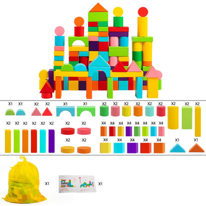 1043 Large particles of building blocks assembled children's toys, baby early education puzzle solid wood toys