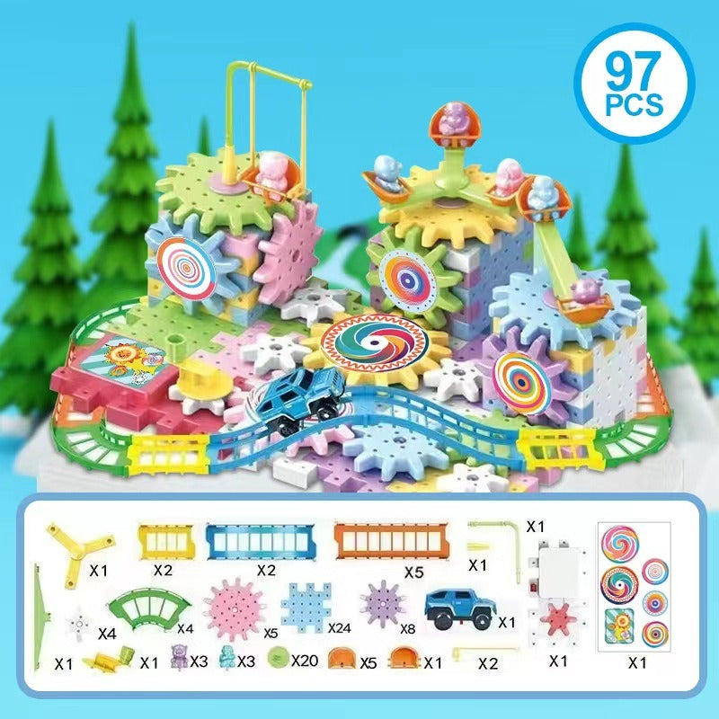 1010 Variety blocks track electric gear toys, educational children's toys