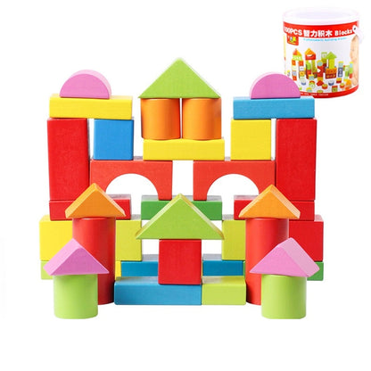 1043 Large particles of building blocks assembled children's toys, baby early education puzzle solid wood toys