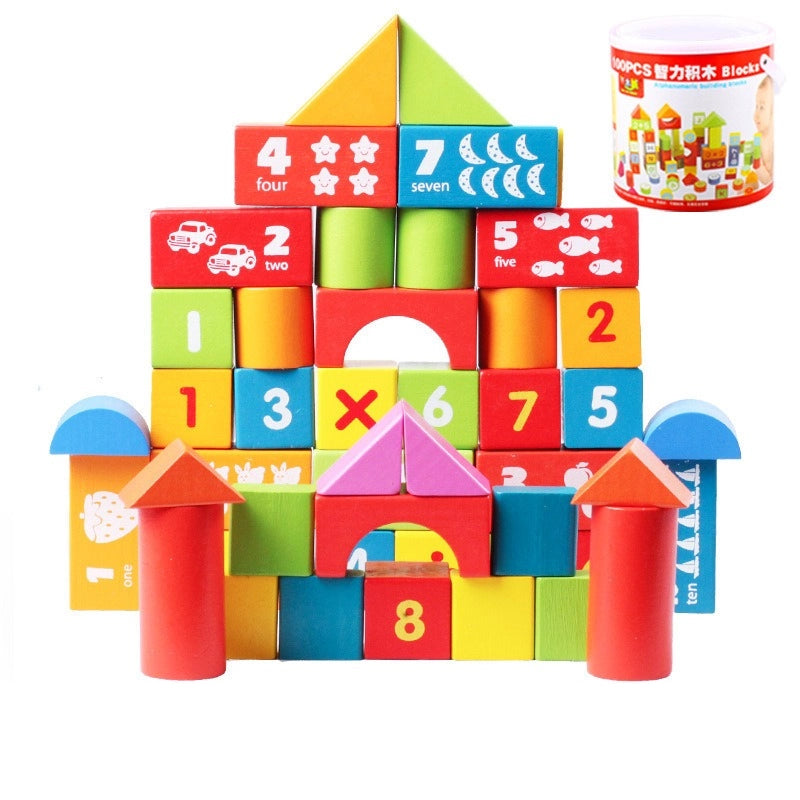 1043 Large particles of building blocks assembled children's toys, baby early education puzzle solid wood toys