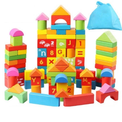 1043 Large particles of building blocks assembled children's toys, baby early education puzzle solid wood toys