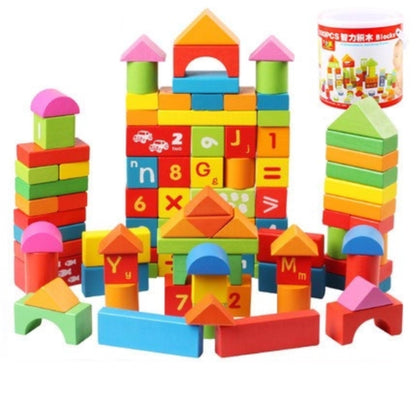 1043 Large particles of building blocks assembled children's toys, baby early education puzzle solid wood toys