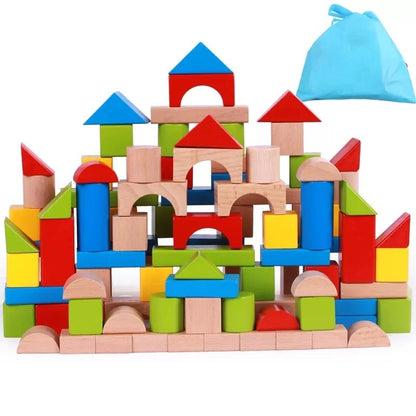 1043 Large particles of building blocks assembled children's toys, baby early education puzzle solid wood toys