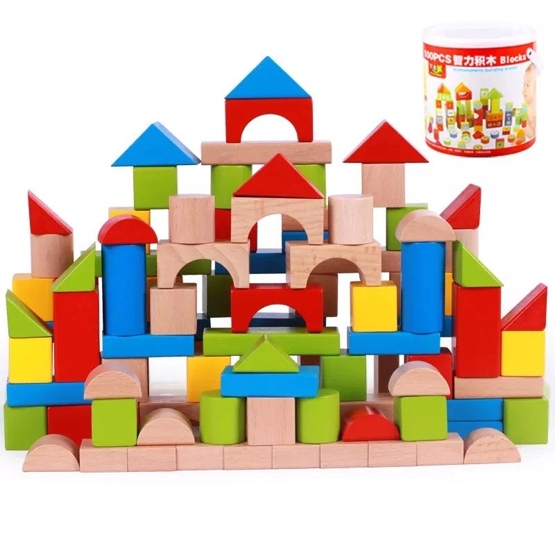 1043 Large particles of building blocks assembled children's toys, baby early education puzzle solid wood toys