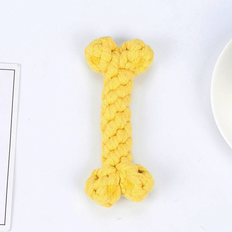 1029 Bone Cotton Rope Pet Toys, Colorful Bone Rope Knot Weaving Dog Toys