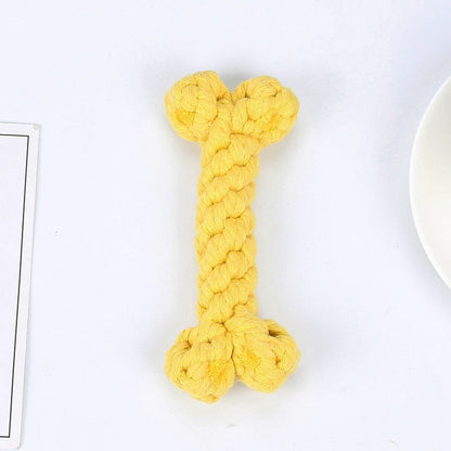 1029 Bone Cotton Rope Pet Toys, Colorful Bone Rope Knot Weaving Dog Toys