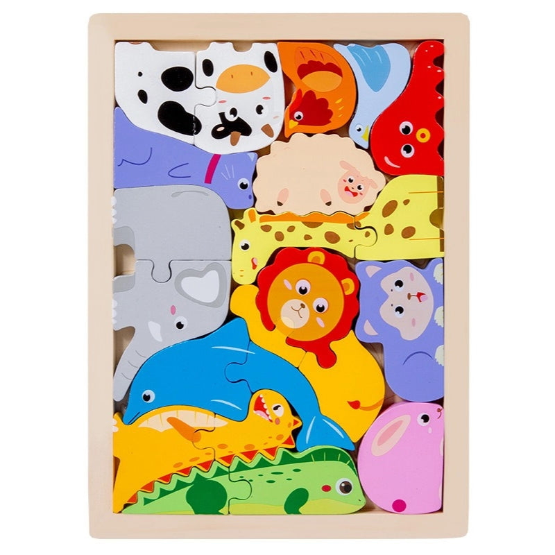 1013 Three-dimensional cartoon puzzle, educational assembling blocks children's toys