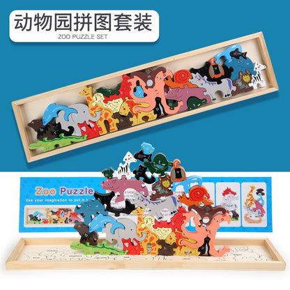 1013 Three-dimensional cartoon puzzle, educational assembling blocks children's toys