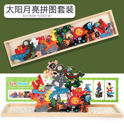 1013 Three-dimensional cartoon puzzle, educational assembling blocks children's toys