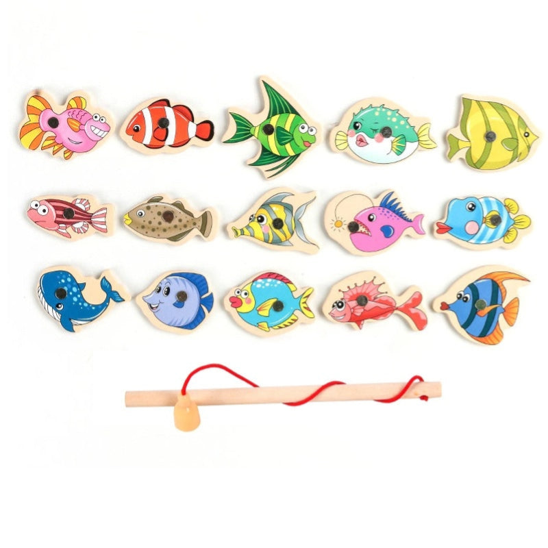 1062 Wooden Magnetic Fishing Toy for Parent-Child Interaction and Baby Play