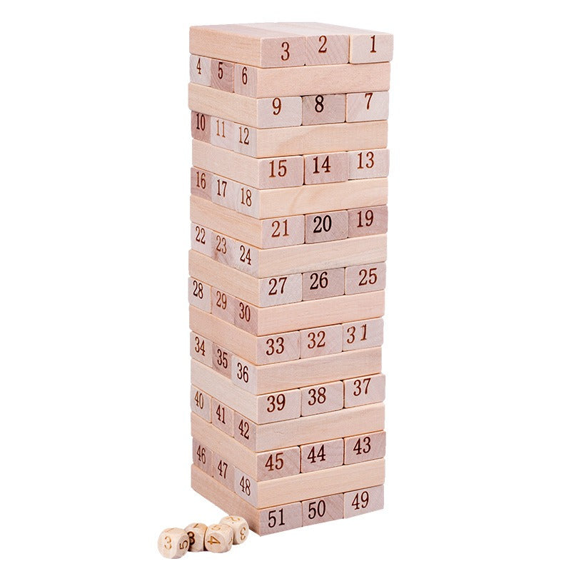 1011 Wooden 51 grain numbers colorful stacking, pumping blocks parent-child interaction puzzle children's toys