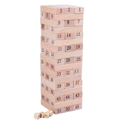 1011 Wooden 51 grain numbers colorful stacking, pumping blocks parent-child interaction puzzle children's toys