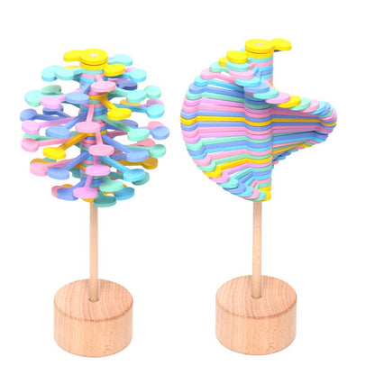 1051 Wooden rotating lollipop toys, creative office stress relieving toys