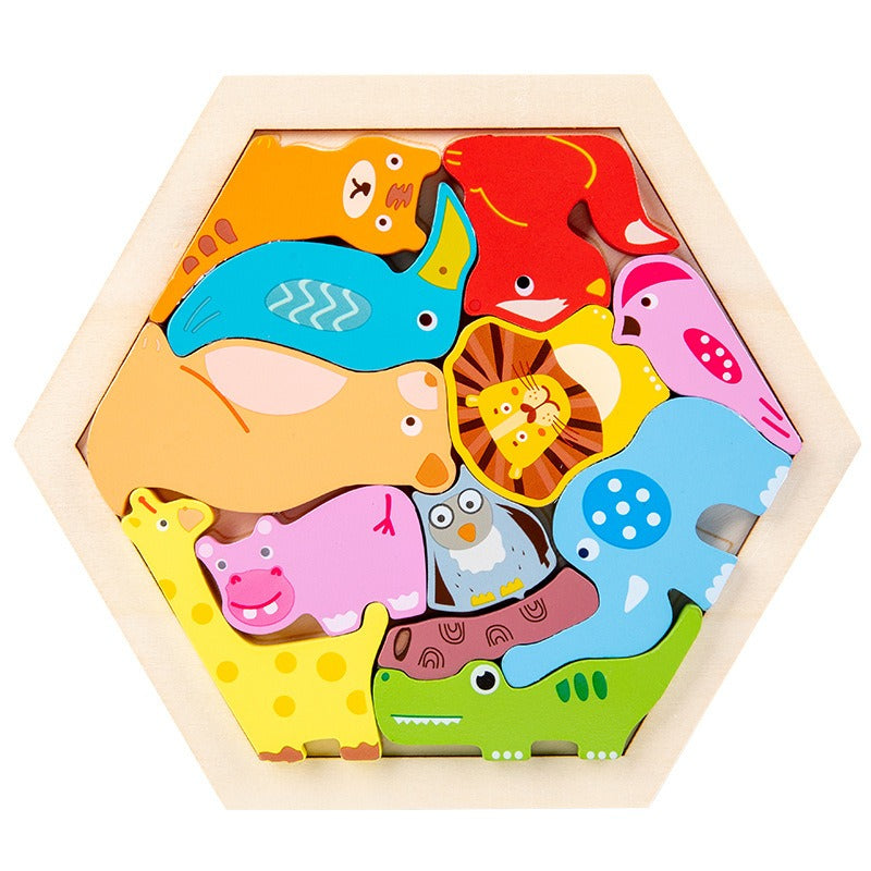 1013 Three-dimensional cartoon puzzle, educational assembling blocks children's toys