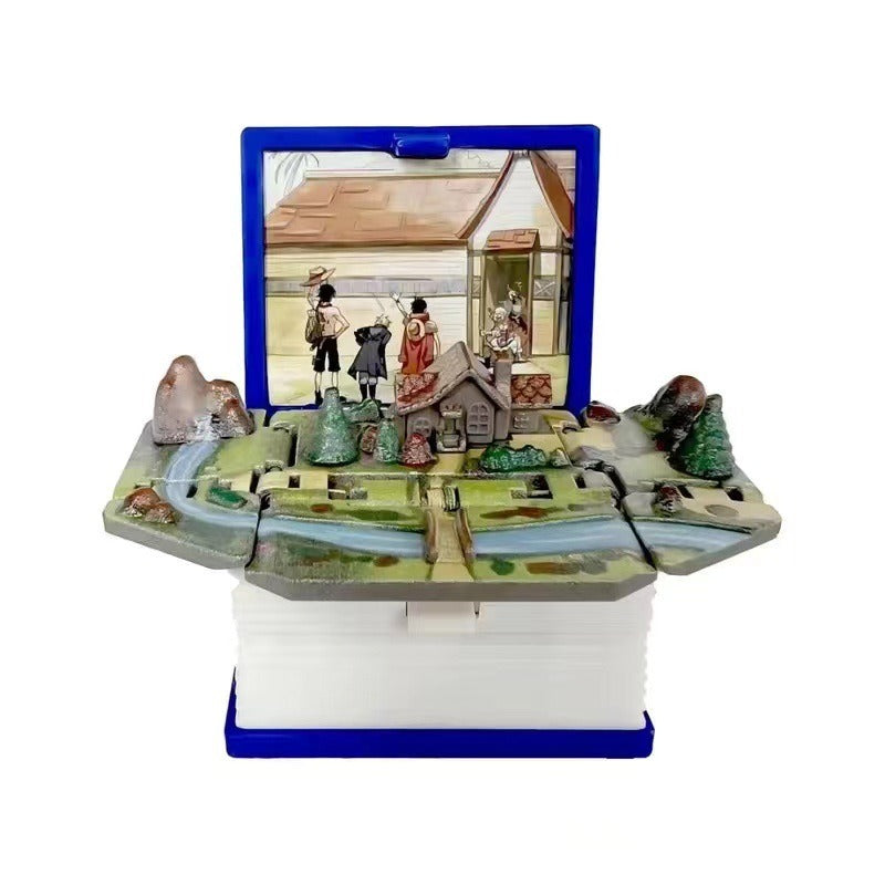 1048 Three-dimensional book folding pop-up toy book, keychain children's stress relieving toys