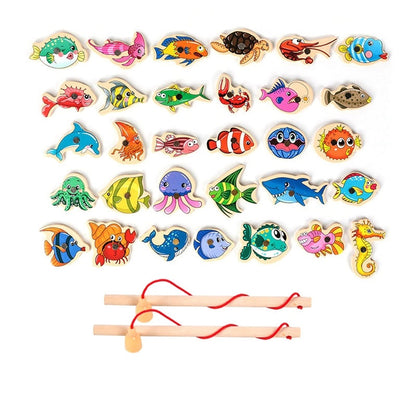 1062 Wooden Magnetic Fishing Toy for Parent-Child Interaction and Baby Play