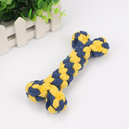 1029 Bone Cotton Rope Pet Toys, Colorful Bone Rope Knot Weaving Dog Toys