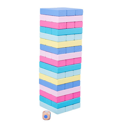 1011 Wooden 51 grain numbers colorful stacking, pumping blocks parent-child interaction puzzle children's toys