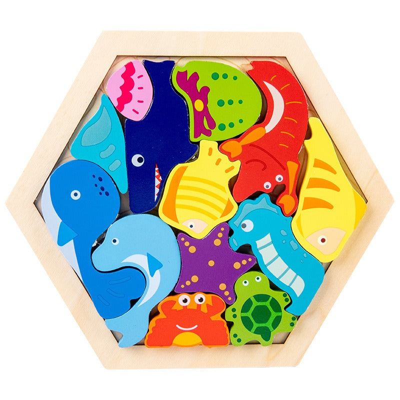 1013 Three-dimensional cartoon puzzle, educational assembling blocks children's toys