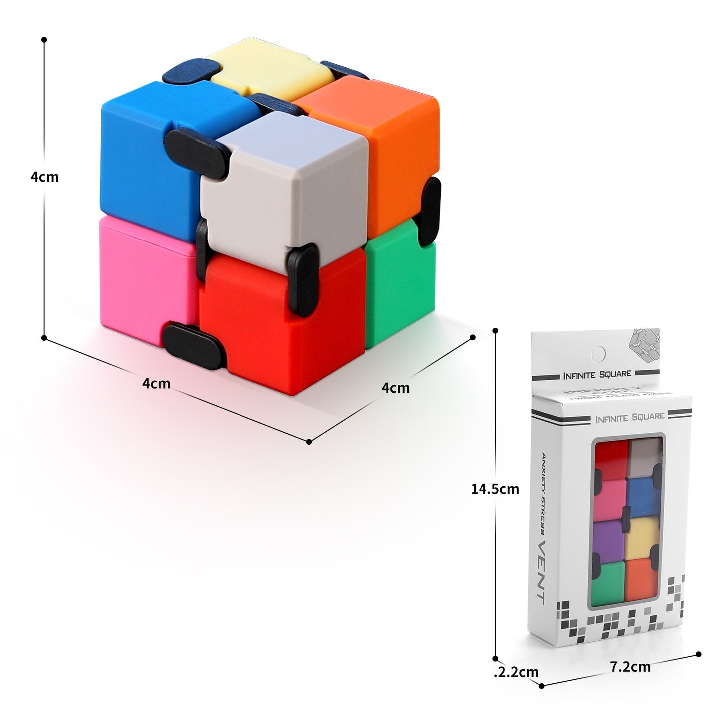 1059 Infinite Rubik's Cube Stress Relief Toys, Metal Alloy Finger Cube Toys