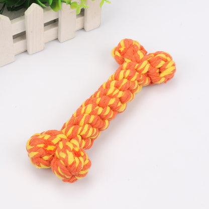 1029 Bone Cotton Rope Pet Toys, Colorful Bone Rope Knot Weaving Dog Toys