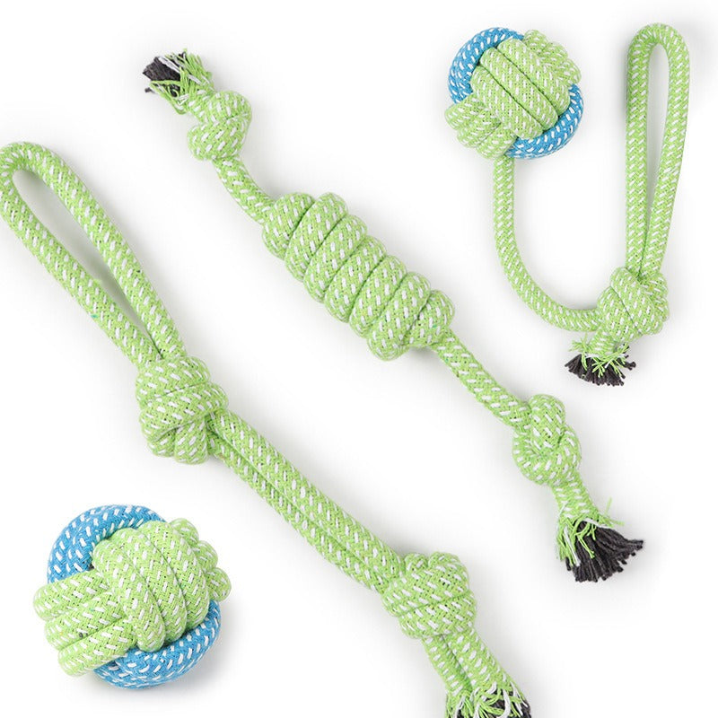 1033 Rainbow Series Dog Toys Set, Teething & Bite Resistant Rope Knot Toys