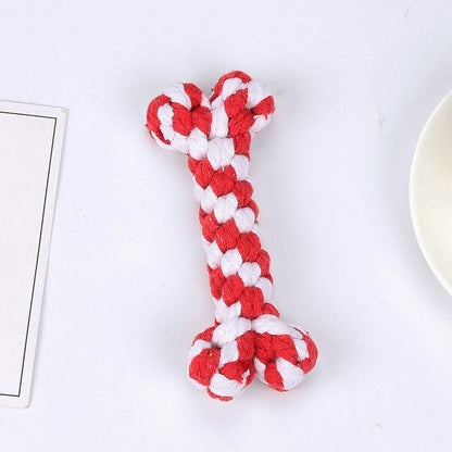 1029 Bone Cotton Rope Pet Toys, Colorful Bone Rope Knot Weaving Dog Toys