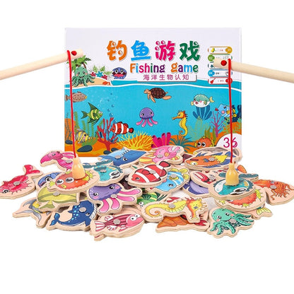 1062 Wooden Magnetic Fishing Toy for Parent-Child Interaction and Baby Play