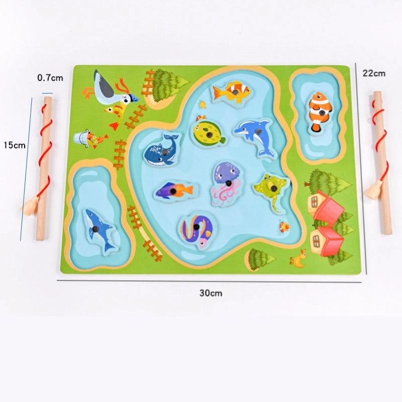 1062 Wooden Magnetic Fishing Toy for Parent-Child Interaction and Baby Play