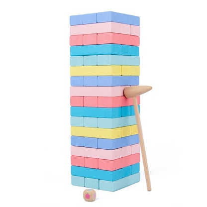 1011 Wooden 51 grain numbers colorful stacking, pumping blocks parent-child interaction puzzle children's toys