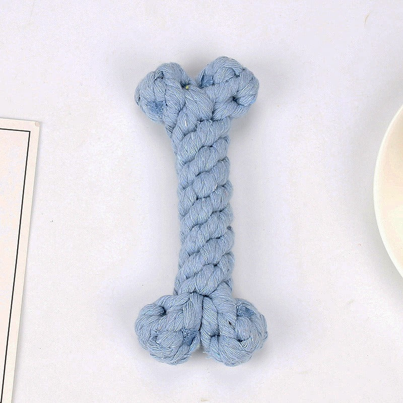 1029 Bone Cotton Rope Pet Toys, Colorful Bone Rope Knot Weaving Dog Toys