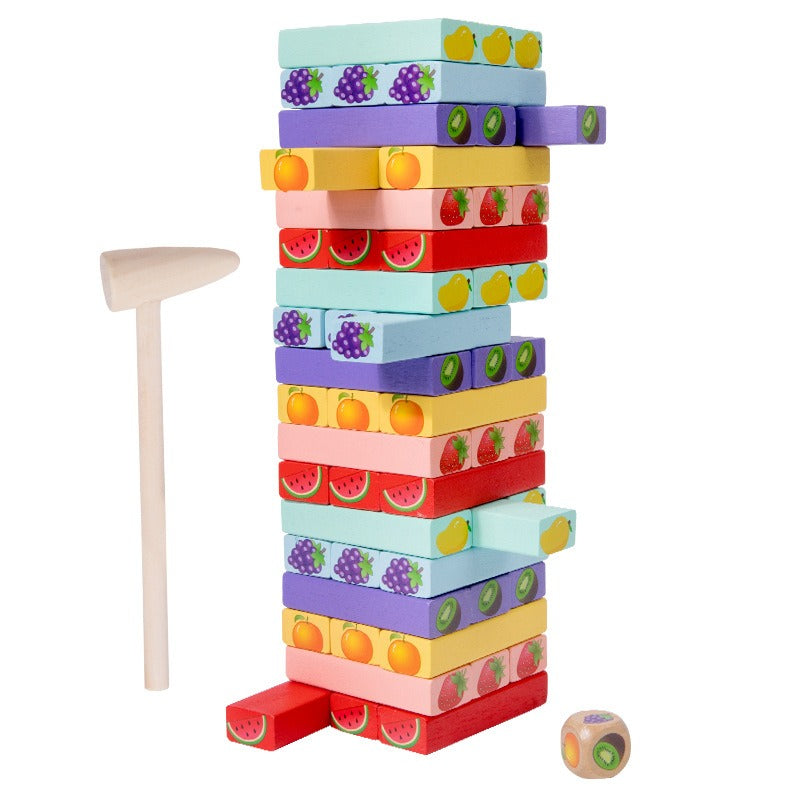 1011 Wooden 51 grain numbers colorful stacking, pumping blocks parent-child interaction puzzle children's toys