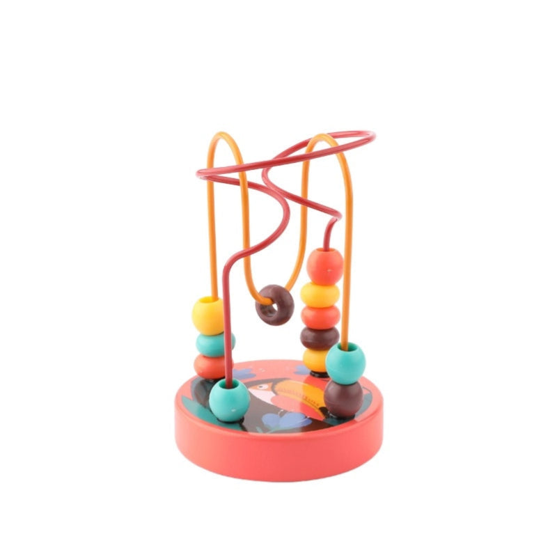 1037 Wooden winding beads children's toys, multi-functional baby cognitive early education toys