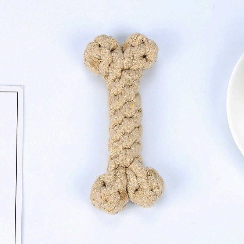 1029 Bone Cotton Rope Pet Toys, Colorful Bone Rope Knot Weaving Dog Toys