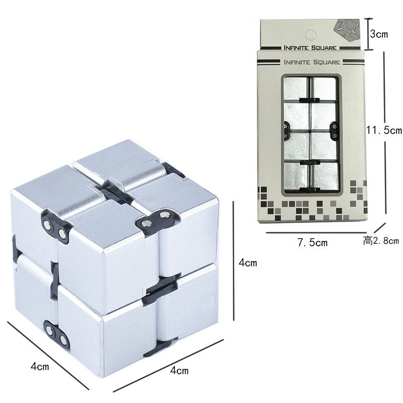 1059 Infinite Rubik's Cube Stress Relief Toys, Metal Alloy Finger Cube Toys