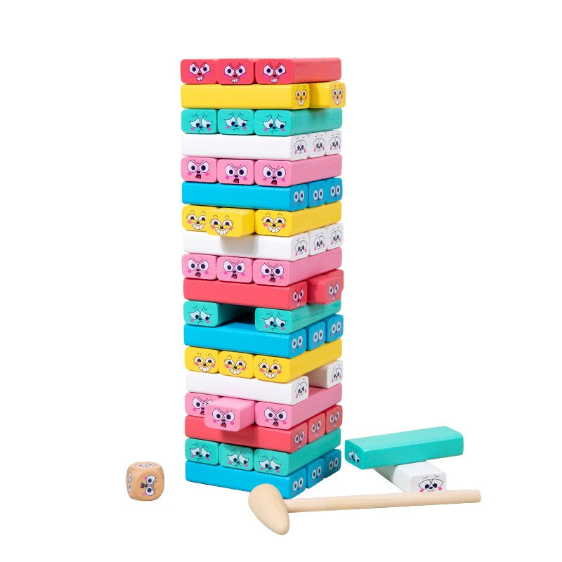 1011 Wooden 51 grain numbers colorful stacking, pumping blocks parent-child interaction puzzle children's toys