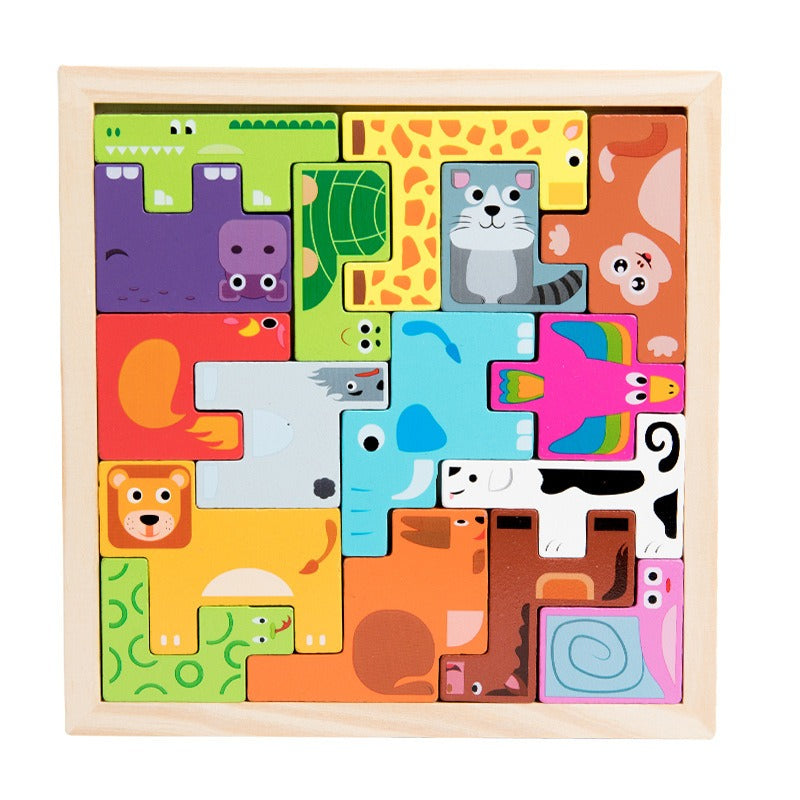 1013 Three-dimensional cartoon puzzle, educational assembling blocks children's toys