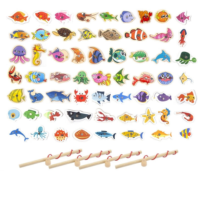 1062 Wooden Magnetic Fishing Toy for Parent-Child Interaction and Baby Play